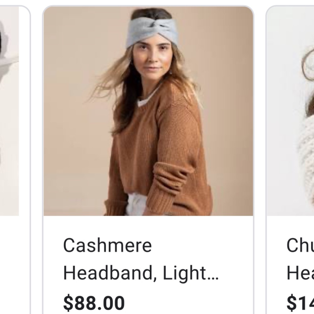 Cashmere grey headband (women's )